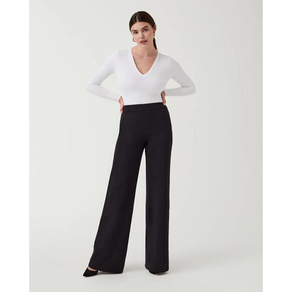 NEW SPANX THE PERFECT PANT WIDE LEG in Black Size PXL #1910 - Picture 1 of 9